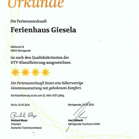 ורניגרוד Ferienhaus Giesela **** מראה חיצוני תמונה